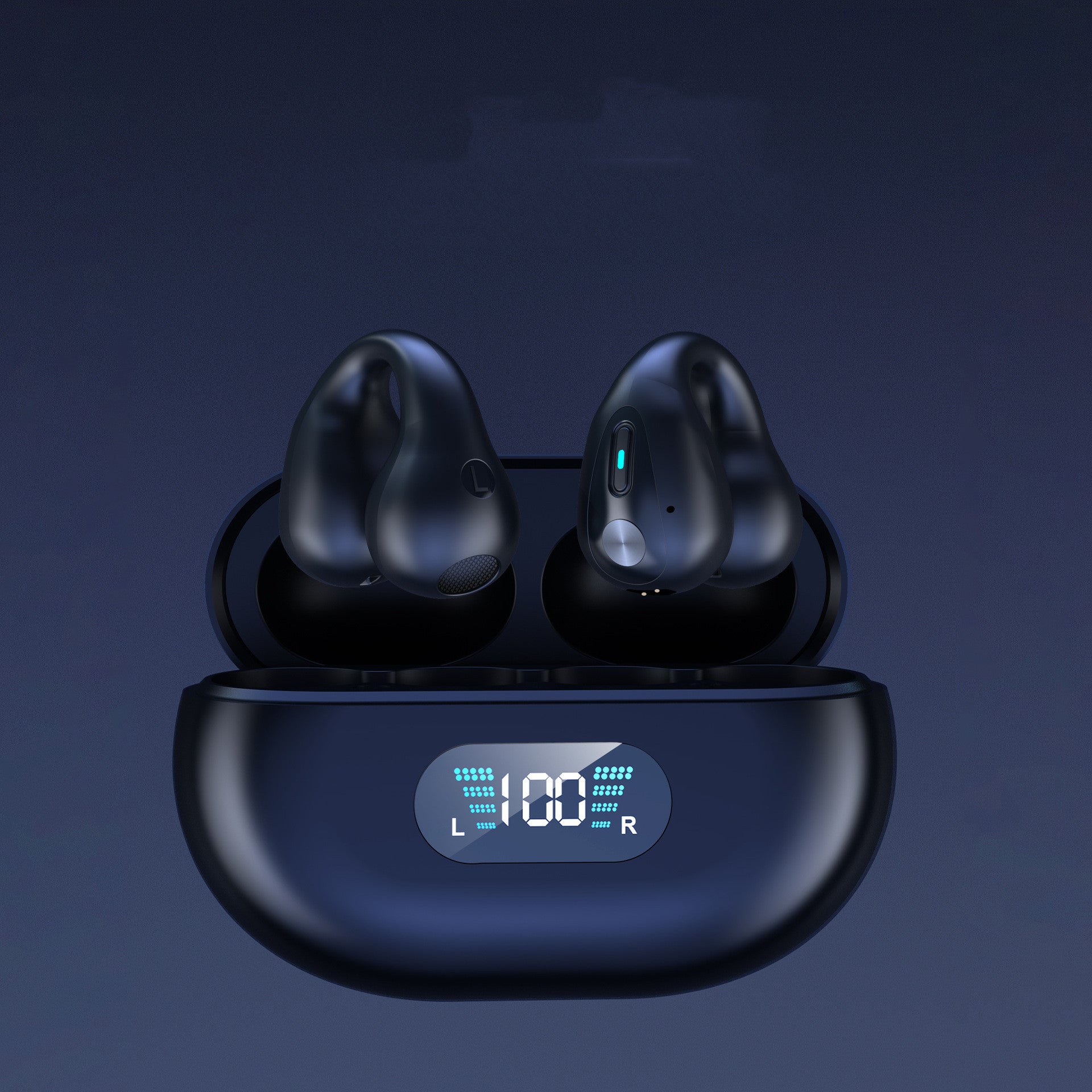 Écouteurs à Conduction Osseuse TWS Clip d'Oreille Bluetooth 5.3 Tactiles sans Fil Intra-Auriculaires Basses HIFI Casque de Sport