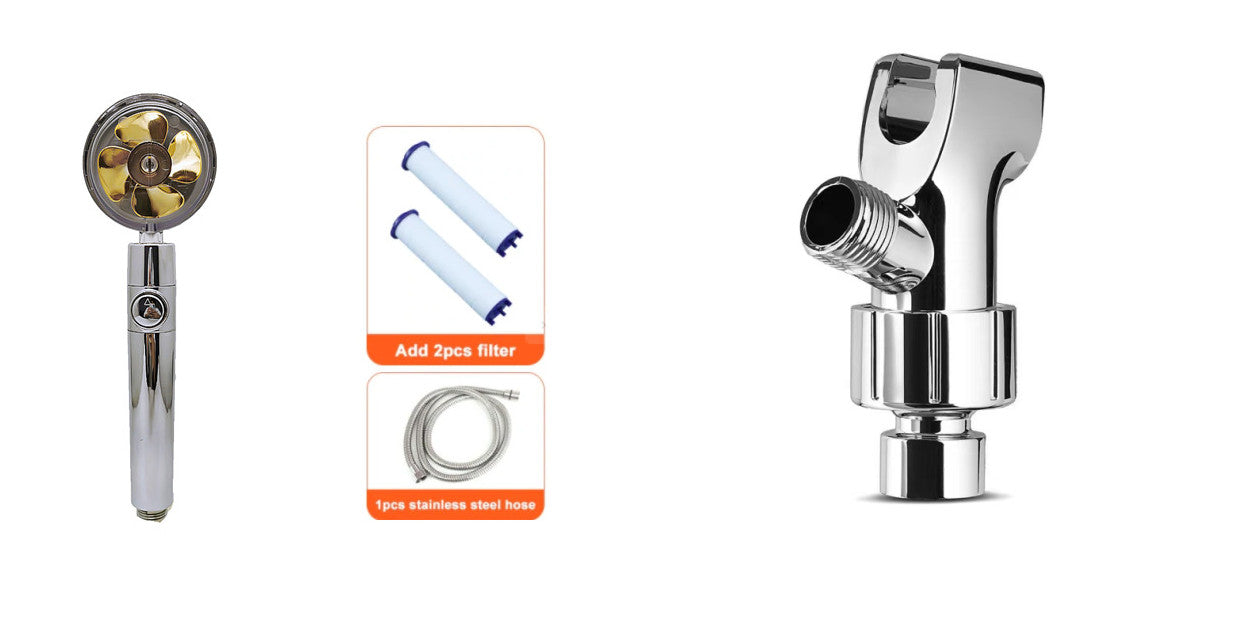 Cabezal de Ducha con Ahorro de Agua, Flujo Giratorio 360 Grados con Pequeño Ventilador, Boquilla Rociadora de Alta Presión de Lluvia de ABS, Accesorios de Baño