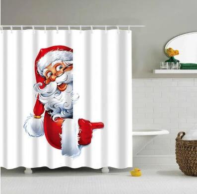Christmas Waterproof Polyester Bathroom Shower Curtain Decor With Hooks by eprolo