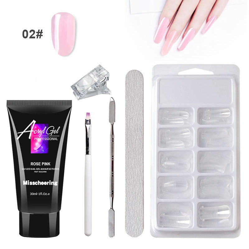 Gel de extensión de uñas sin dolor sin soporte de papel, modelo rápido, juego de gel de cristal sin dolor