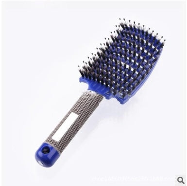 Cepillo para el cabello antinudos Brushy, desenredante para mujer, cerdas de nailon, masajeador de cuero cabelludo, peine para el cabello