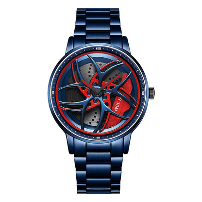 Montre à quartz pour hommes, série de roues, rotation de la ceinture