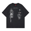 T-shirt lavé et usé à manches courtes pour homme