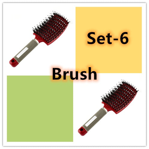 Cepillo para el cabello antinudos Brushy, desenredante para mujer, cerdas de nailon, masajeador de cuero cabelludo, peine para el cabello