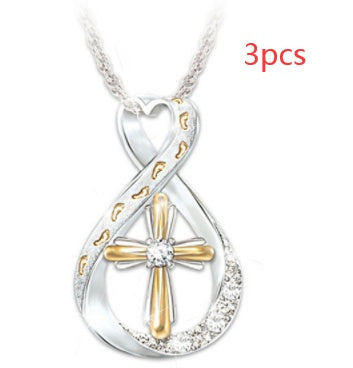 Colgante con diseño de Huellas y Diamantes en Dos Tonos