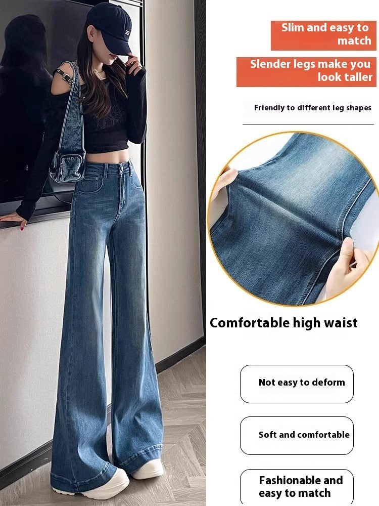 Jean skinny coupe droite à taille cintrée pour femme
