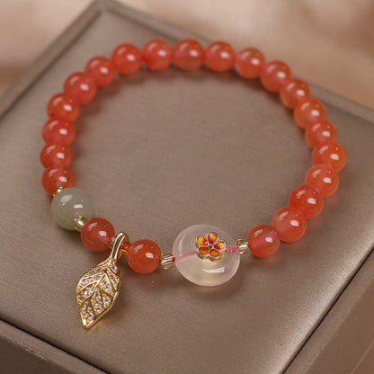 Bracelet en agate Yanyuan au design original, style ethnique pour femme