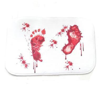 Blood Footprints Bath Mat Horror Rug Toilet Shower Bathroom Mat Rugs by eprolo