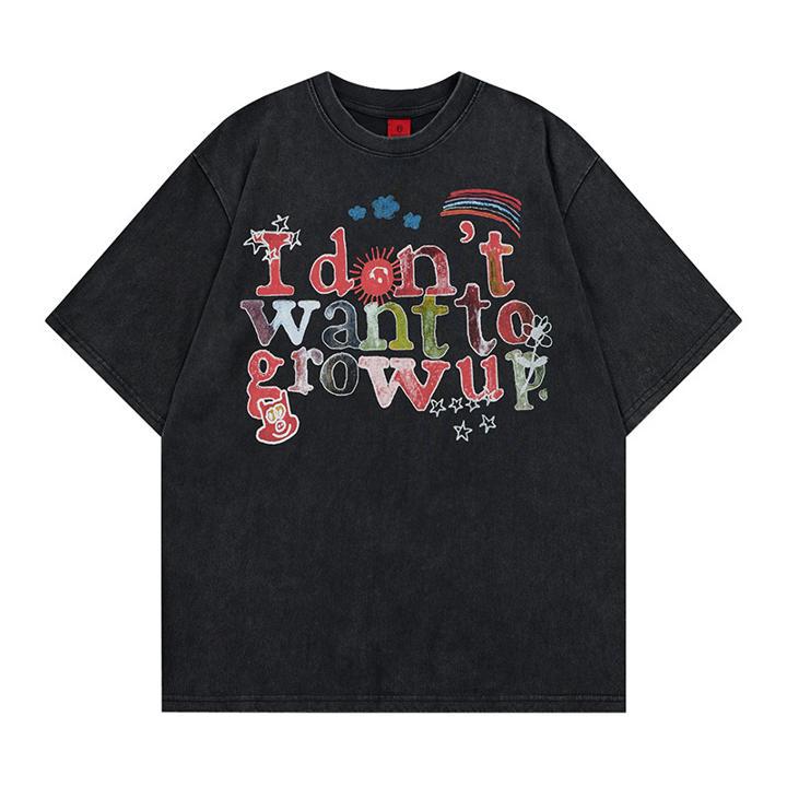 T-shirt à manches courtes imprimé lettres
