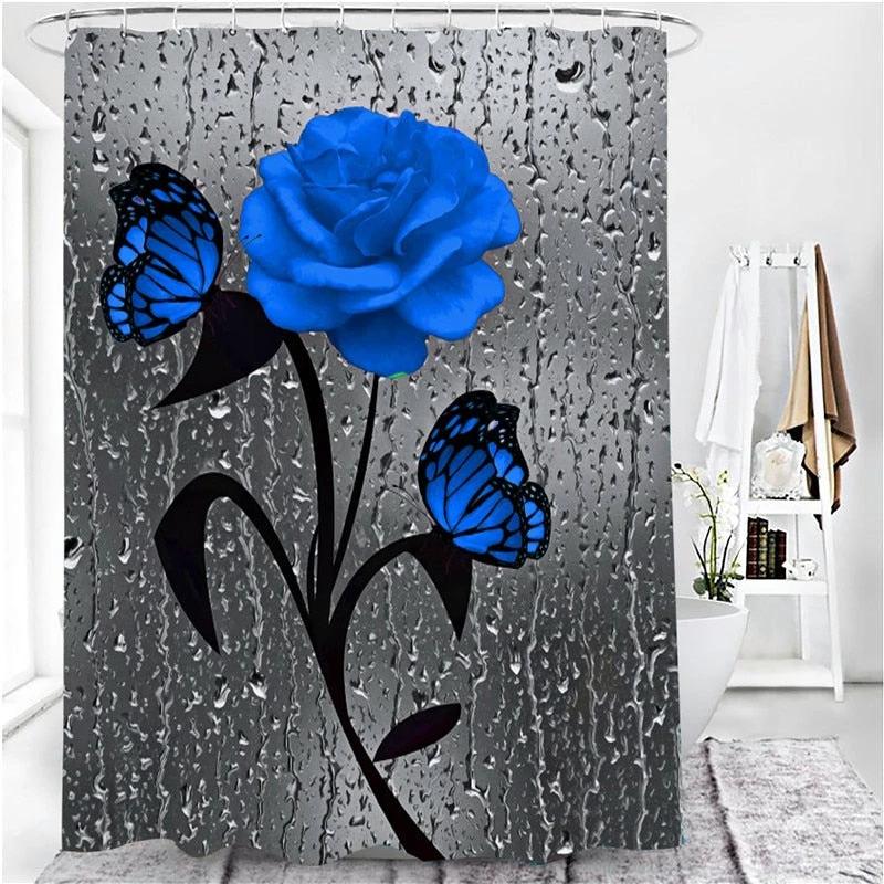 Hot HD Digital Printing Polyester Waterproof Polyester Flower Bathroom Hotel Shower Curtain by eprolo