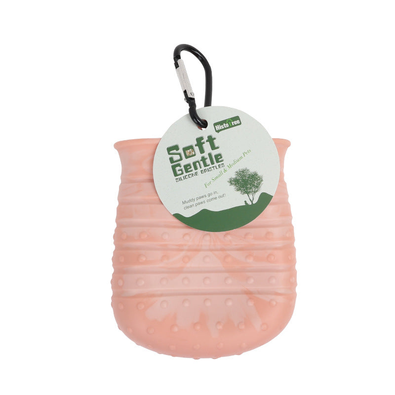 2 en 1 Limpiador de Patas de Perro Taza de Cepillo Suave para Lavar Patas de Perro Portátil Taza Lavapatas Cubo Limpiador de Patas Productos para Mascotas