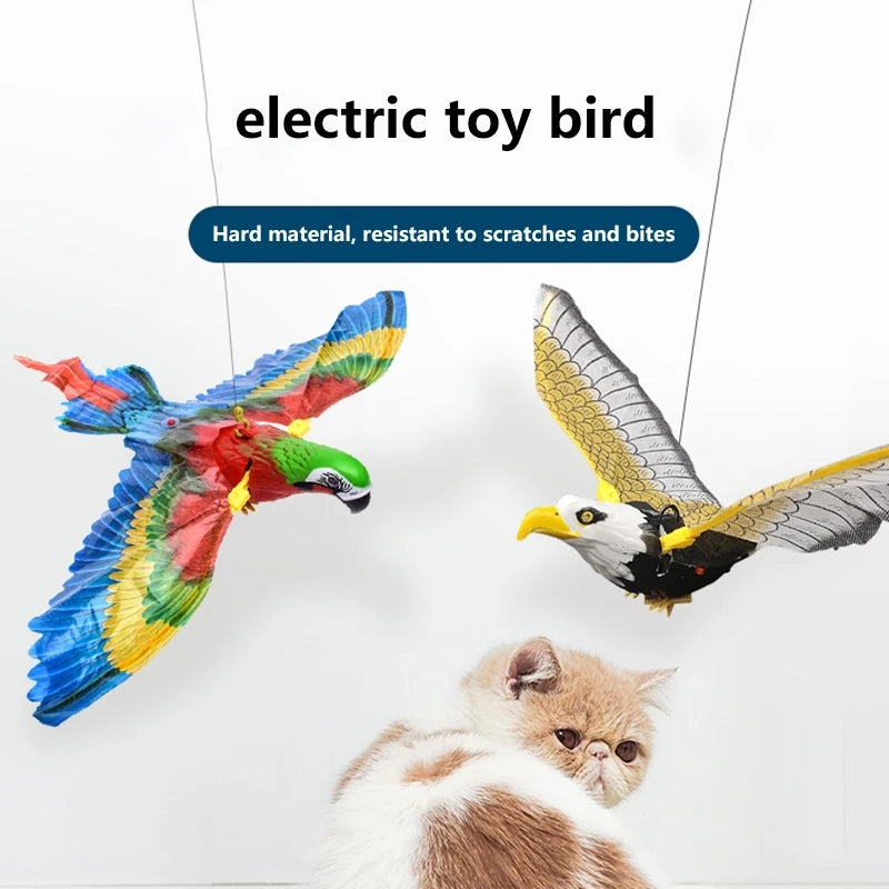 Simulación de Pájaros Juguetes Interactivos para Gatos Mascotas Colgantes Águila Voladora Juguetes para Gatos y Perros Accesorios y Suministros para Gatos Animales