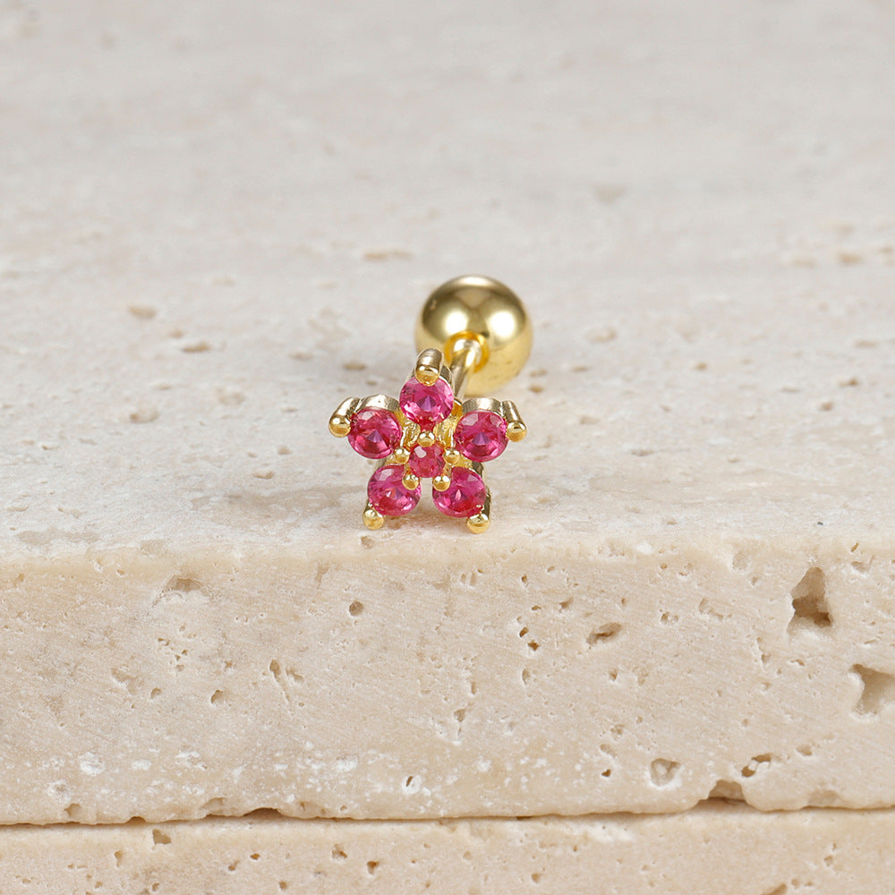 Boucles d'oreilles Micro-incrustées de zircons, cristaux colorés en forme de goutte