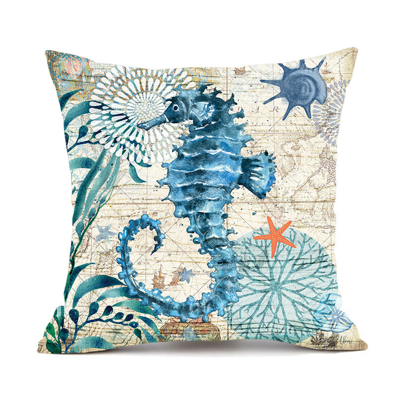 Fundas de cojín con estampado de tortuga marina para sofá, silla, asiento, decoración del hogar
