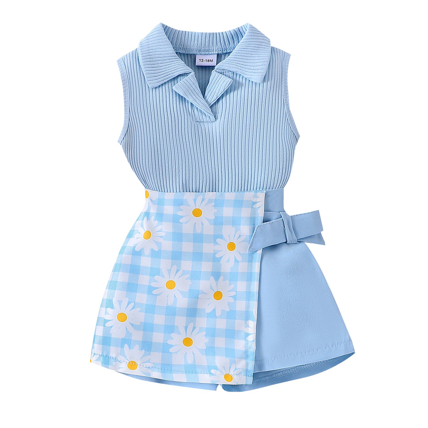 Ensemble short et top à carreaux pour fille