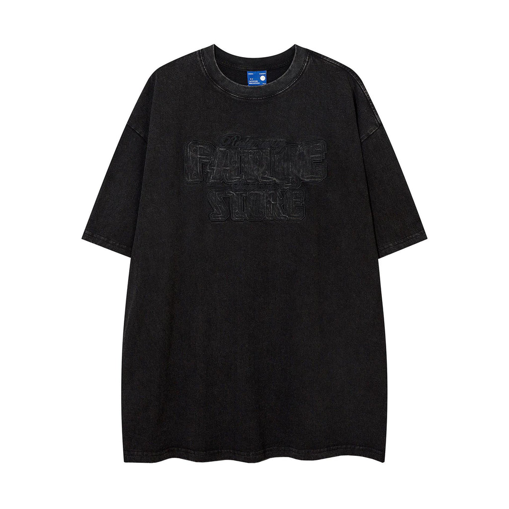 Cowboy Embroidered Letter Loose Short Sleeve