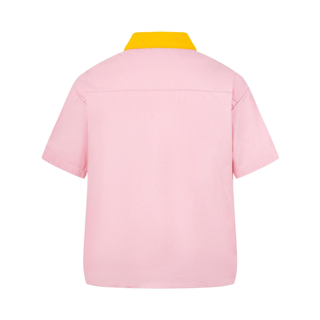 Cute little girl embroidered short sleeved shirt