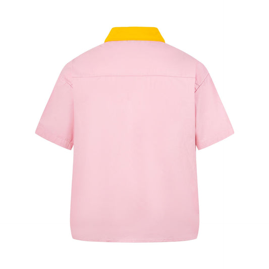 Cute little girl embroidered short sleeved shirt