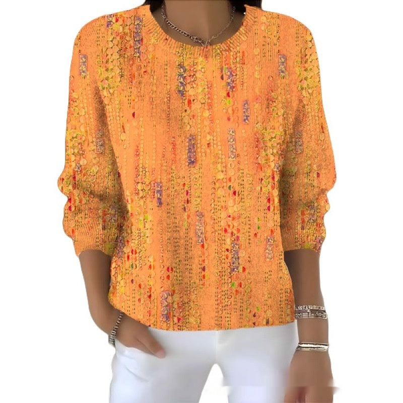 Pull décontracté femme à col rond