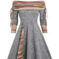 Nouvelle Robe Longue D'Automne Et D'Hiver Pour Femmes Avec Grande Balançoire À La Taille Et Manches Longues À Épaule Dénudée