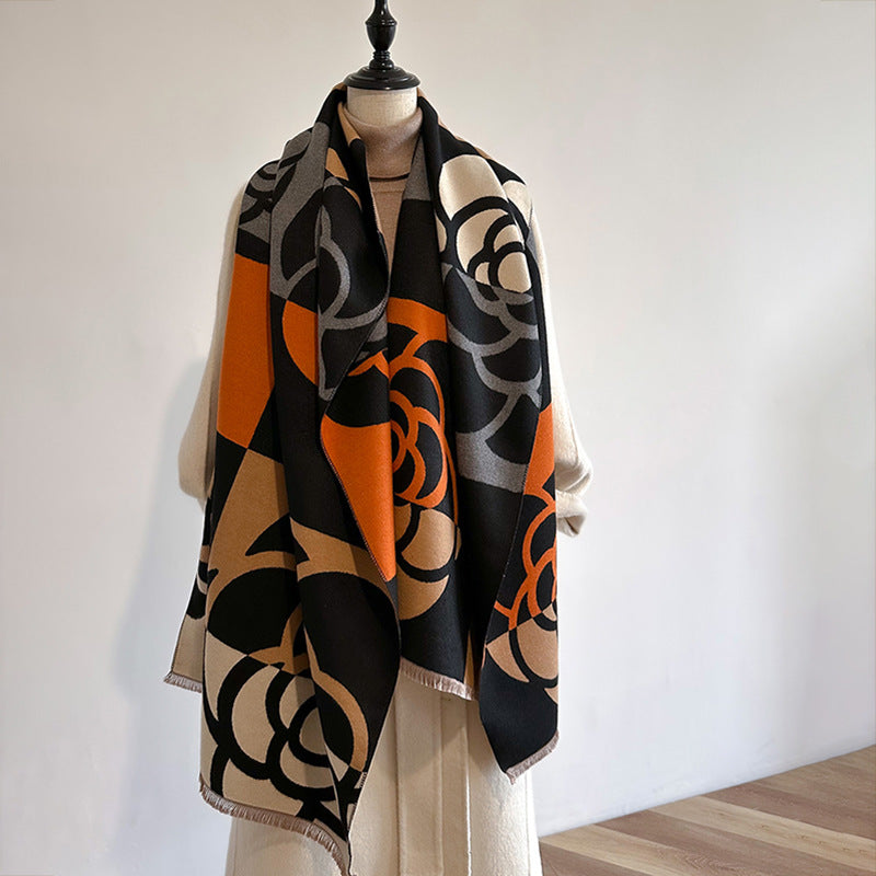 Écharpe chaude double usage Cape d'hiver pour femme