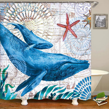 sea worldl Style Pattern Bathroom Shower Curtain by eprolo
