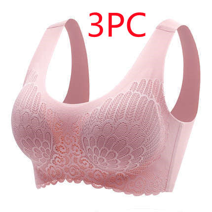 Soutien-gorge de sport en latex thaïlandais naturel 4.0 Angel Wings sans couture une pièce en dentelle pour femme sans armature