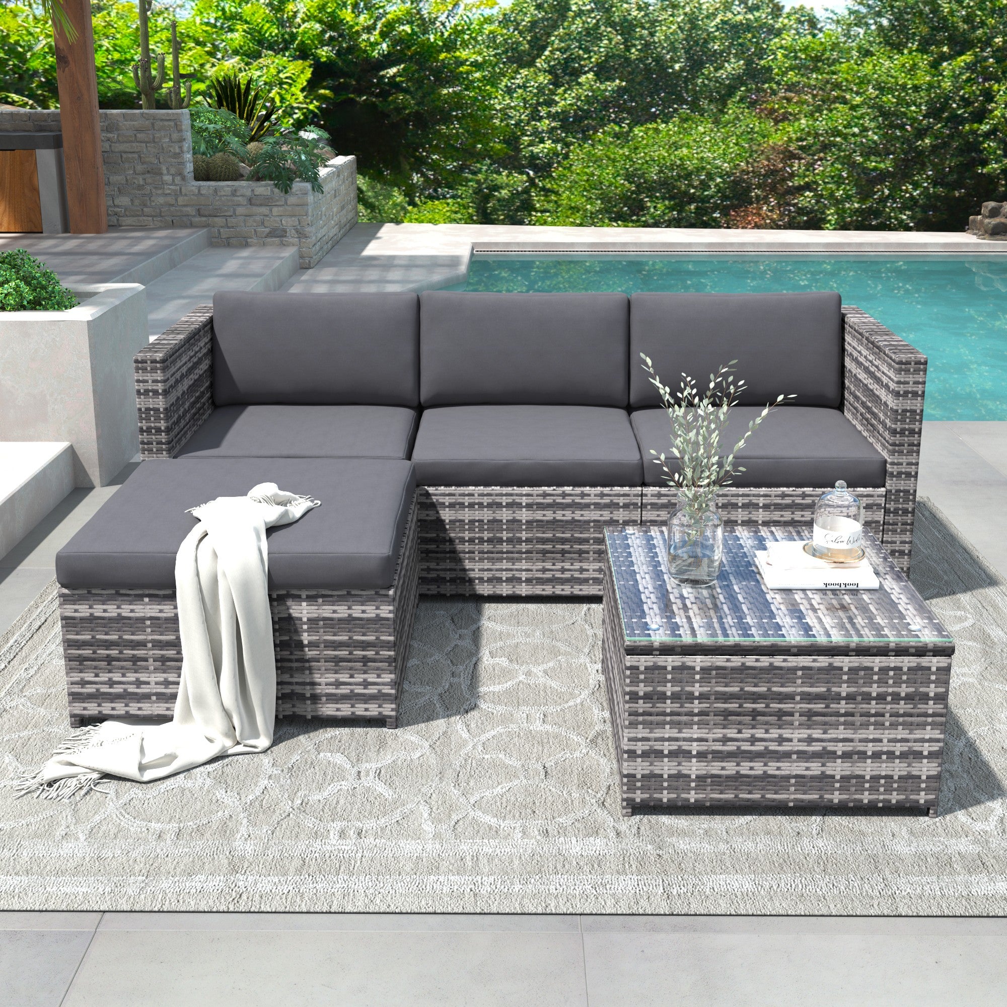 Garden Corner Sofa Rattan Garden Furniture Patio Set