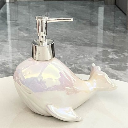 Creative Ceramic Whale Lotion Bottle Household Soap Bottle Shampoo Shower Gel Bottle Hand Sanitizer Bottles Bathroom Supplies by eprolo