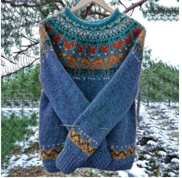 Pull en tricot ample multicolore à col rond et à la mode pour femme