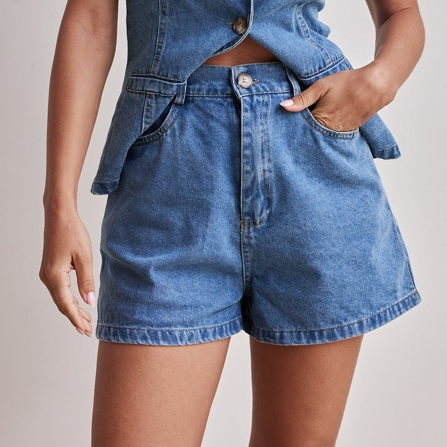 Ensemble Femme sans Manches Décontracté en Jean