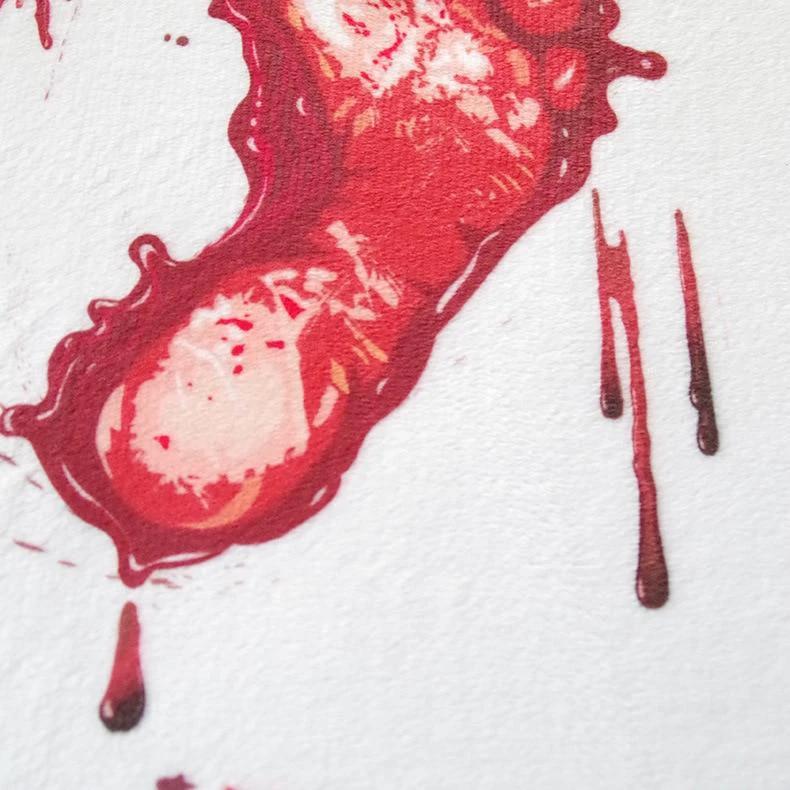 Blood Footprints Bath Mat Horror Rug Toilet Shower Bathroom Mat Rugs by eprolo