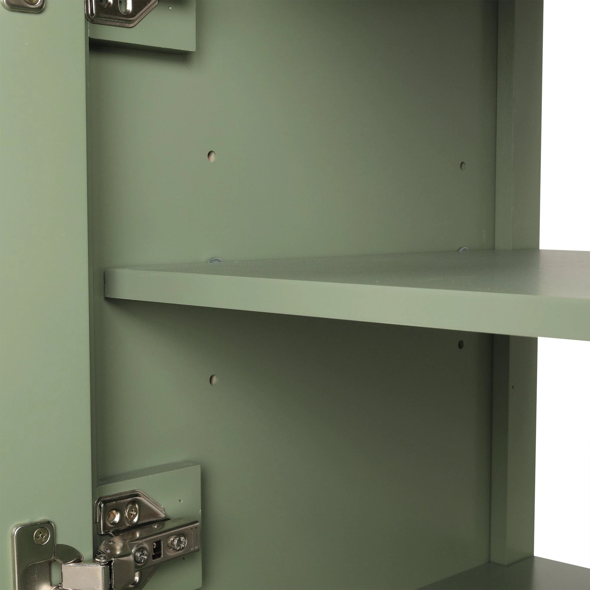 36 inch bathroom vanity with sink, one double door cabinet one large drawer and one flip drawer solid wood and MDF board, green by eprolo