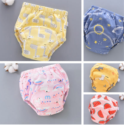 Pantalones de entrenamiento lavables para bebé, cubierta de pañal de gasa de 6 capas