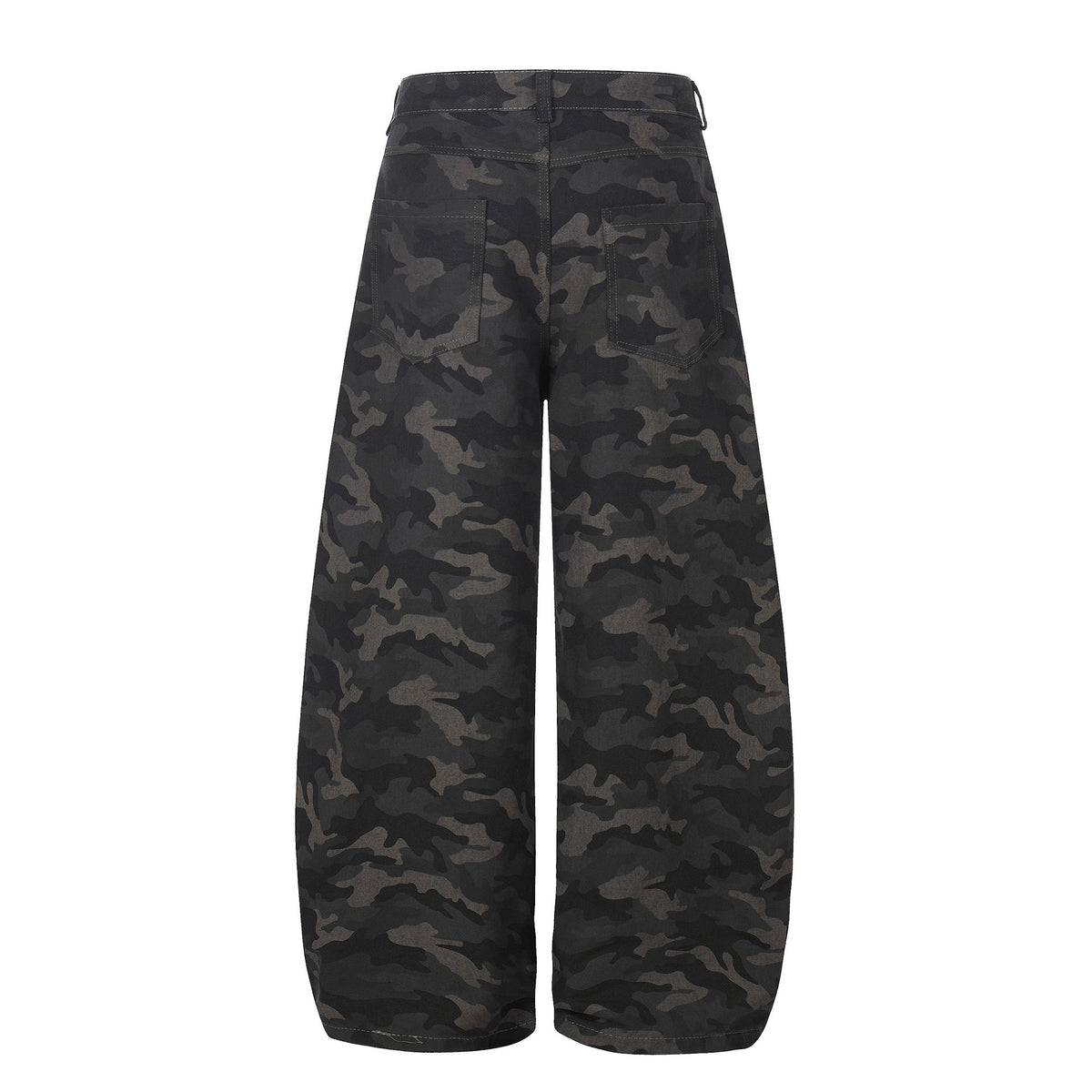 Pantalon cargo camouflage en jean, coupe couteau, unisexe, ample et large
