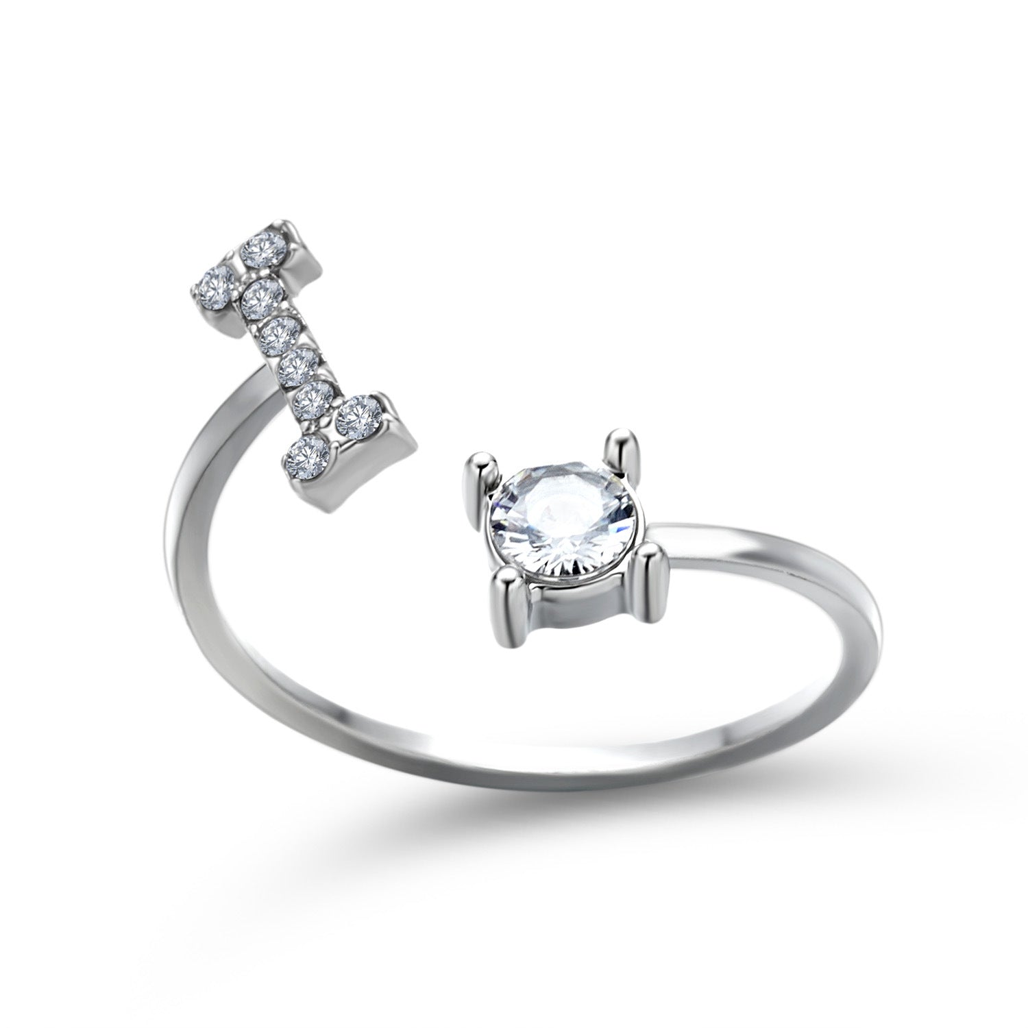 Anillo ajustable de nuevo diseño con 26 letras iniciales, joyería de moda para mujer, joyería simple y elegante