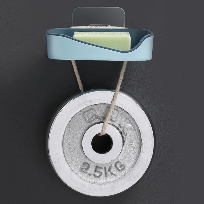 Contrast Color Drain Soap Box Double-Layer Storage Soap Box Bathroom Rack Strong Non-Marking Paste Soap Box by eprolo
