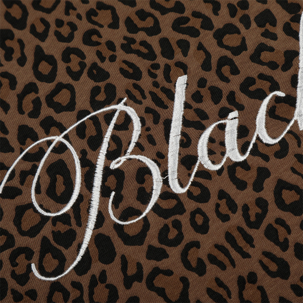 Leopard print short sleeved polo shirt