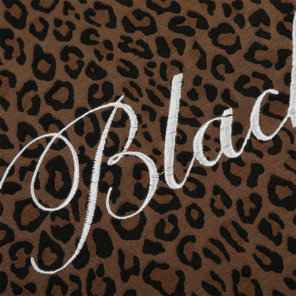 Leopard print short sleeved polo shirt