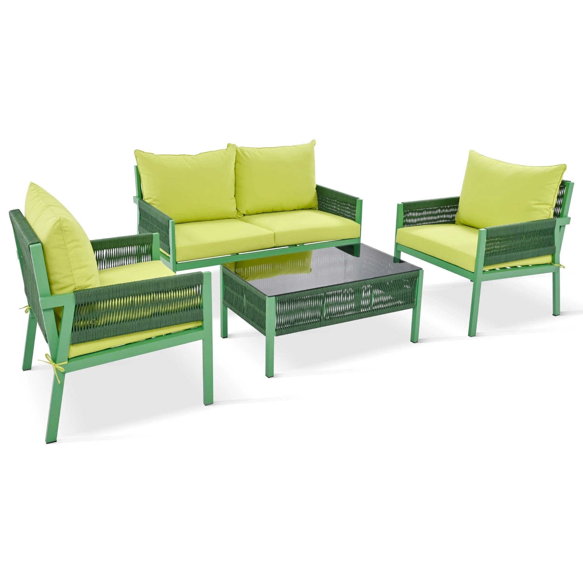 Outdoor Furniture with Tempered Glass Table by eprolo