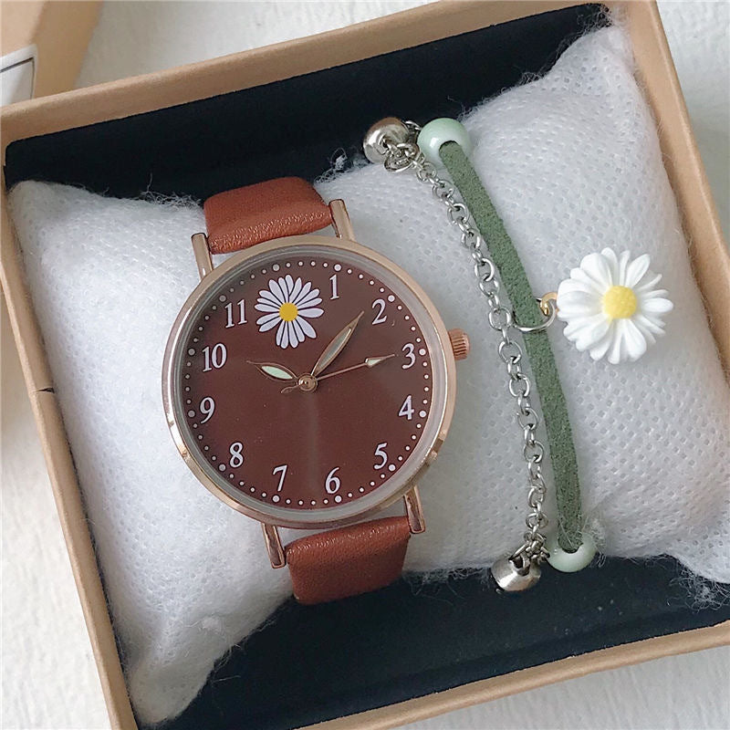 Conjunto de reloj de cuarzo lindo de moda para niñas, estilo versátil