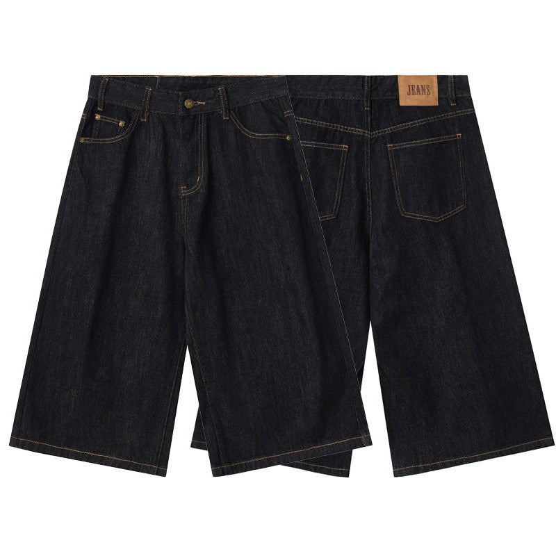 Pantalones capri de mezclilla con piel de vaca originales