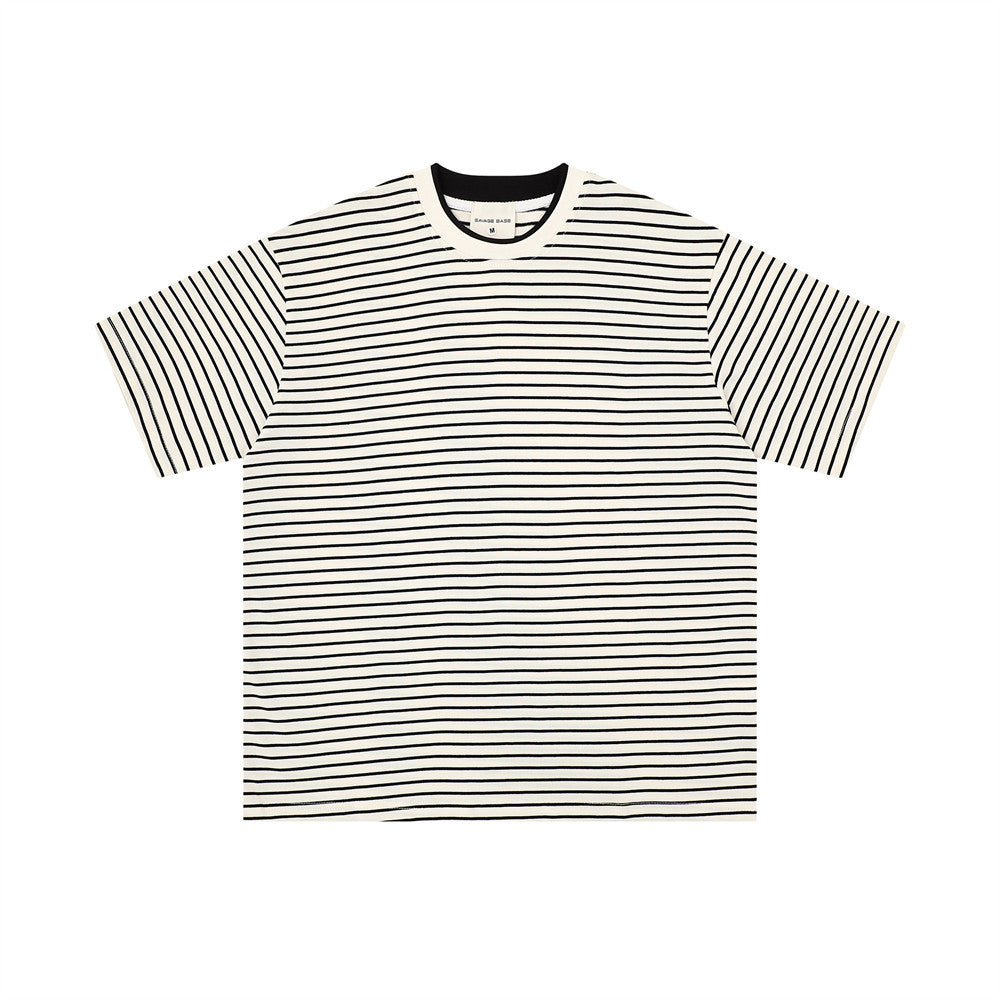 Loose striped short sleeved t-shirt