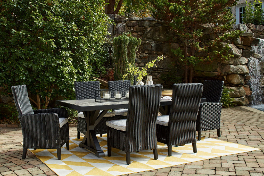 Beachcroft 7-Piece Outdoor Dining Set Wicker Aluminum Frame-0