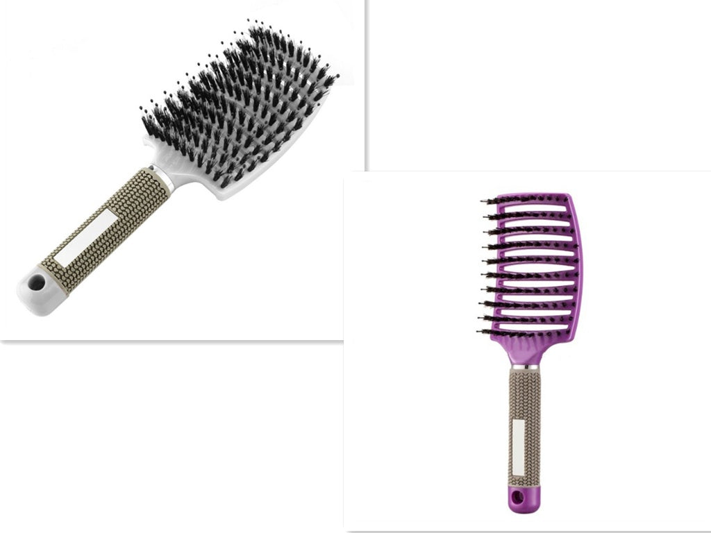 Cepillo para el cabello antinudos Brushy, desenredante para mujer, cerdas de nailon, masajeador de cuero cabelludo, peine para el cabello