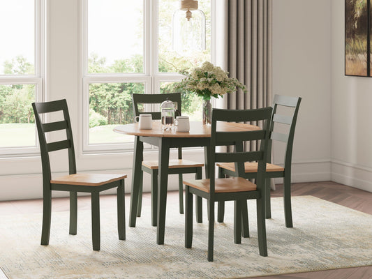 Gesthaven - Round Dining Room Drop Leaf Table Set-1