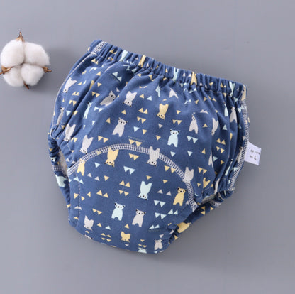 Pantalones de entrenamiento lavables para bebé, cubierta de pañal de gasa de 6 capas