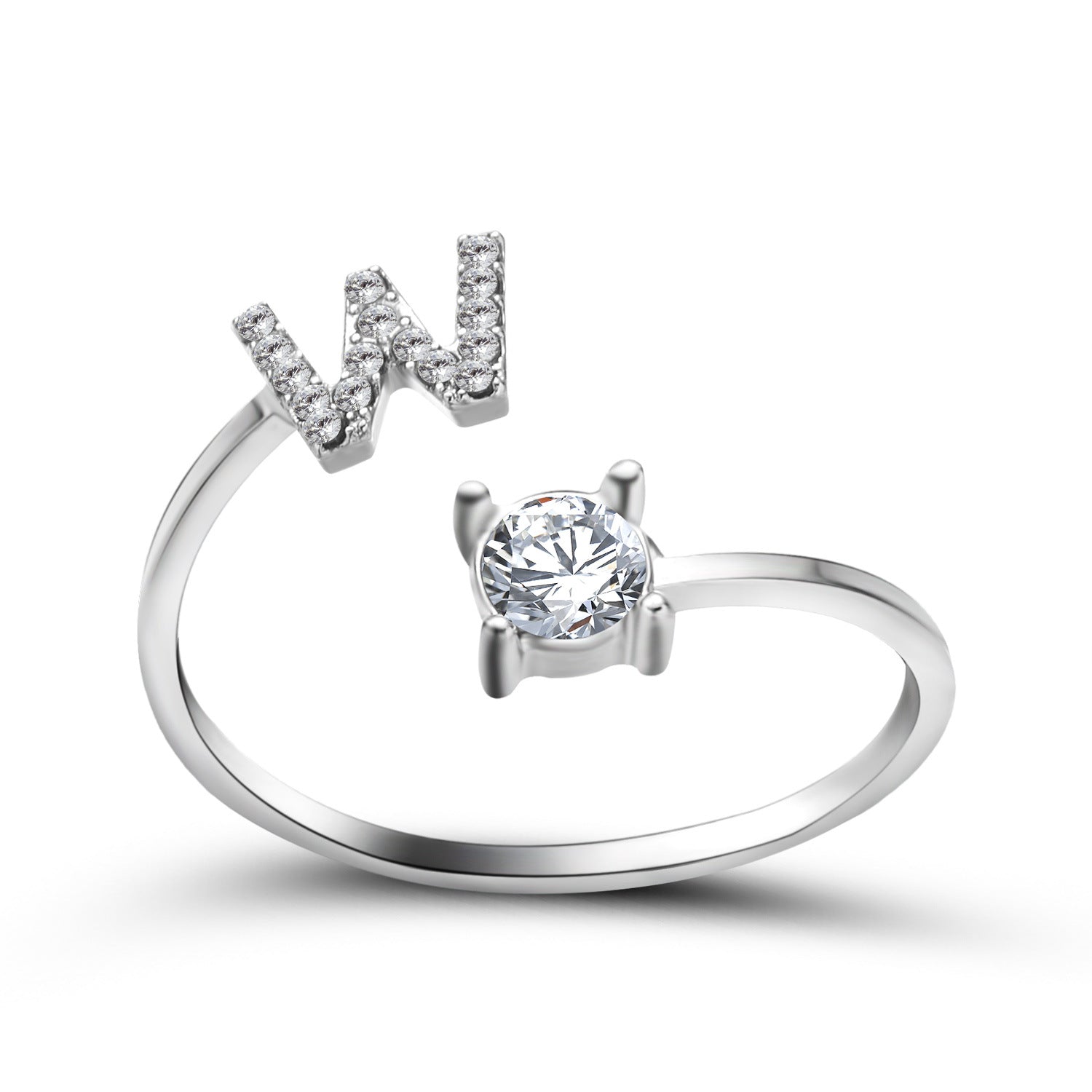 Anillo ajustable de nuevo diseño con 26 letras iniciales, joyería de moda para mujer, joyería simple y elegante