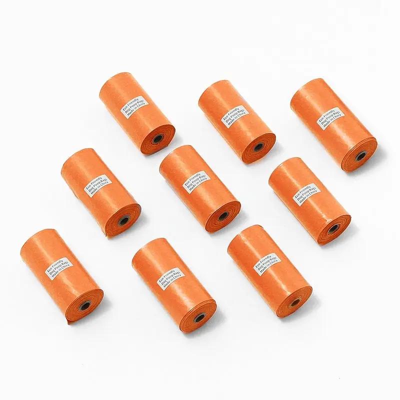 EPI environmentally friendly degradable pet garbage bag rolls by AdTec, orange