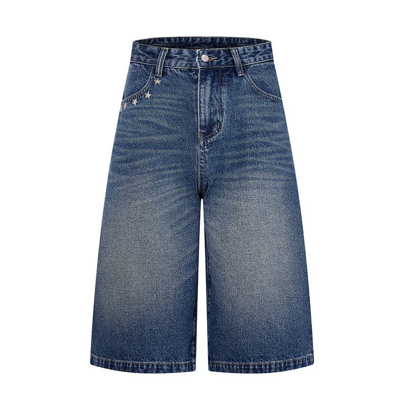 Star studded denim shorts